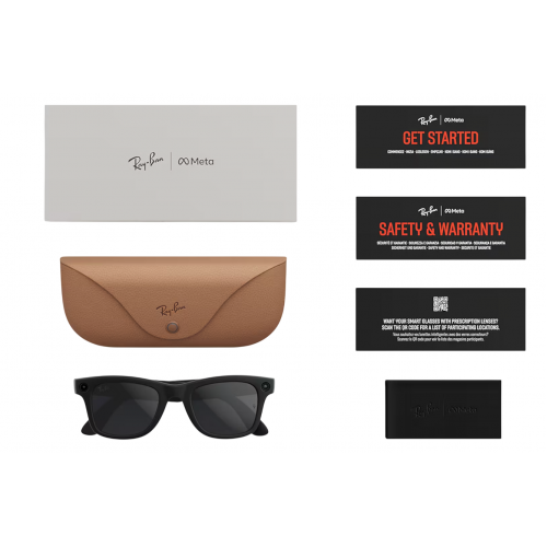 Умные очки Ray-Ban Meta* Wayfarer Gen 2 Shiny Black, Солнцезащитные линзы G-15 Green (RW4012), размер M